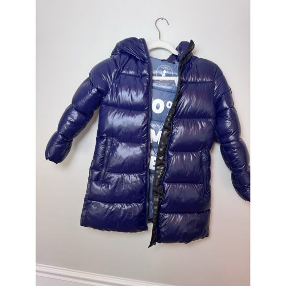 Save The Duck Gracie Quilted Puffer Jacket Full Zip Purple Black Kids 8 READ - Picture 1 of 16